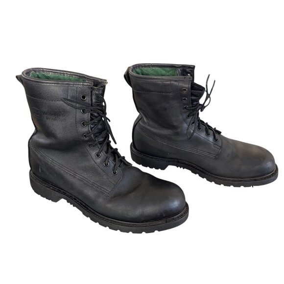 Vintage Waterproof/Insulated Black Leather Men\'s Steel Toe Combat Boot Size 10.5 main image 12